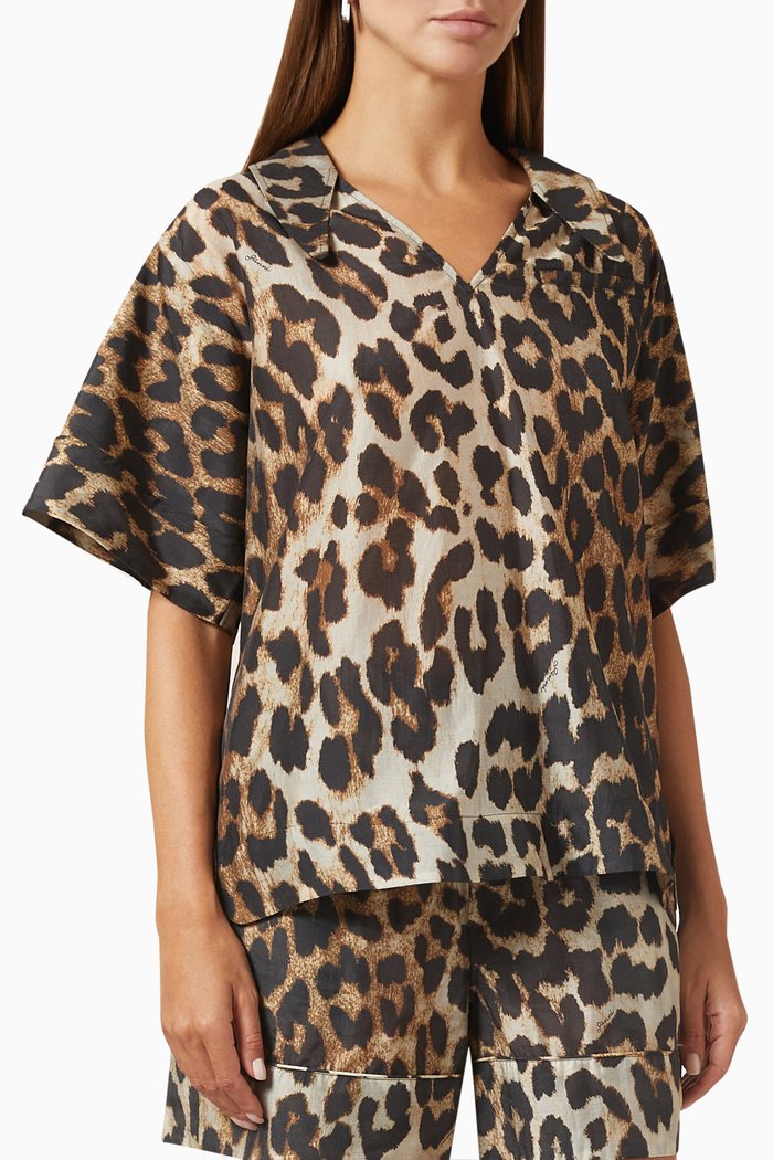 Leopard Print Top, Multicolour