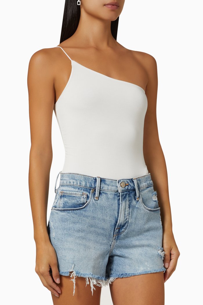 

Good Touch 90s Bodysuit in Stretch Rayon, White