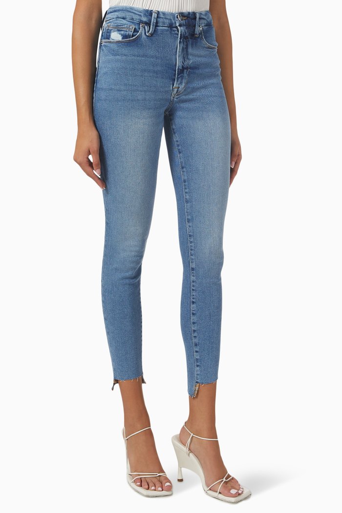 

Good Waist Step Hem High-rise Jeans, Blue