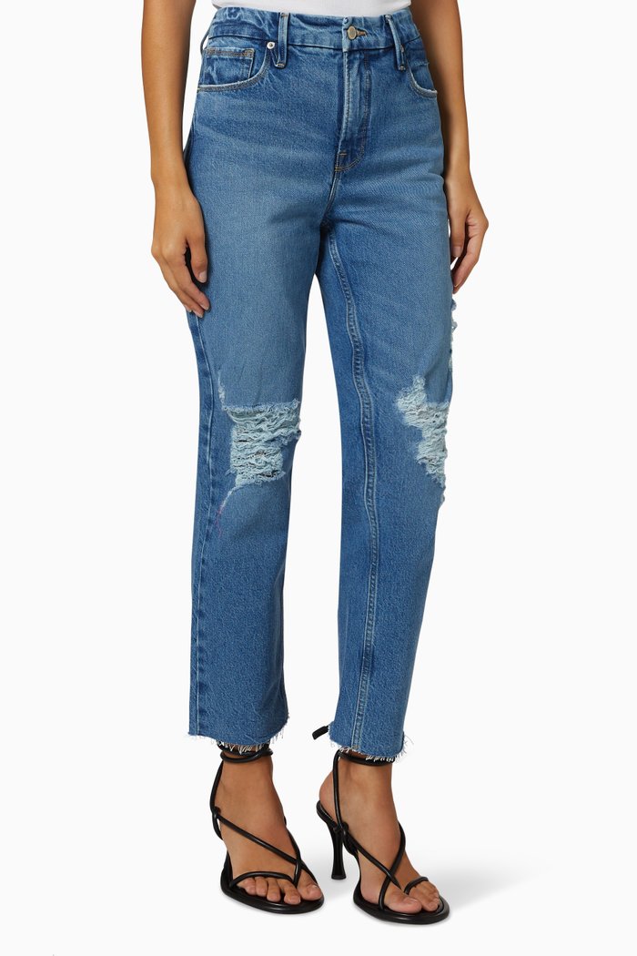 Good Icon Crop Jeans in Denim, Blue
