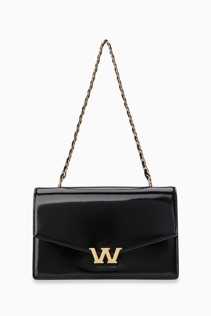

W Legacy Small Bag in Shiny Spazzolato Leather, Black