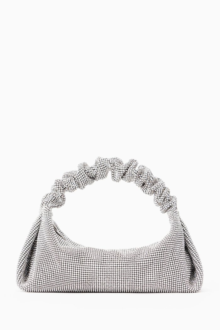 

Scrunchie Mini Bag in Crystal Mesh, White