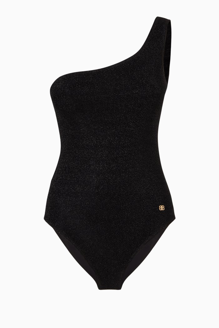 

Asymetric Swimsuit in Lurex Jersey, Black