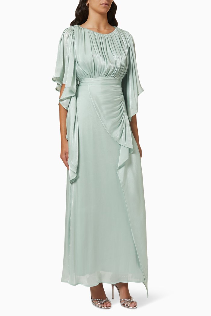 

Ruched Maxi Dress, Green