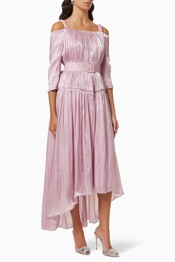 

Pleated Midi Dress, Pink