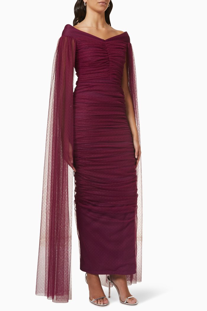 

Cape Sleeve Maxi Dress, Pink