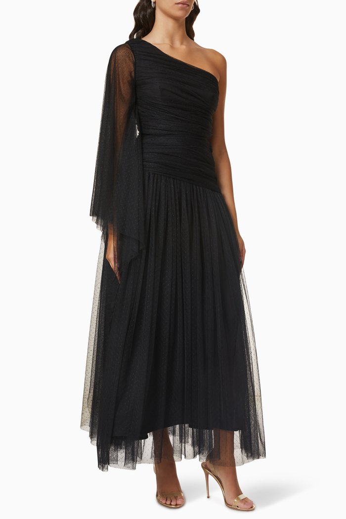 

One-Shoulder Dress, Black