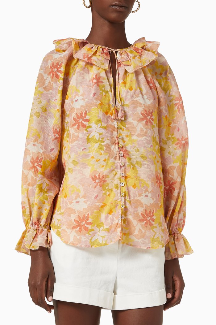 

Elainne Shirt in Cotton Silk Dobby, Multicolour