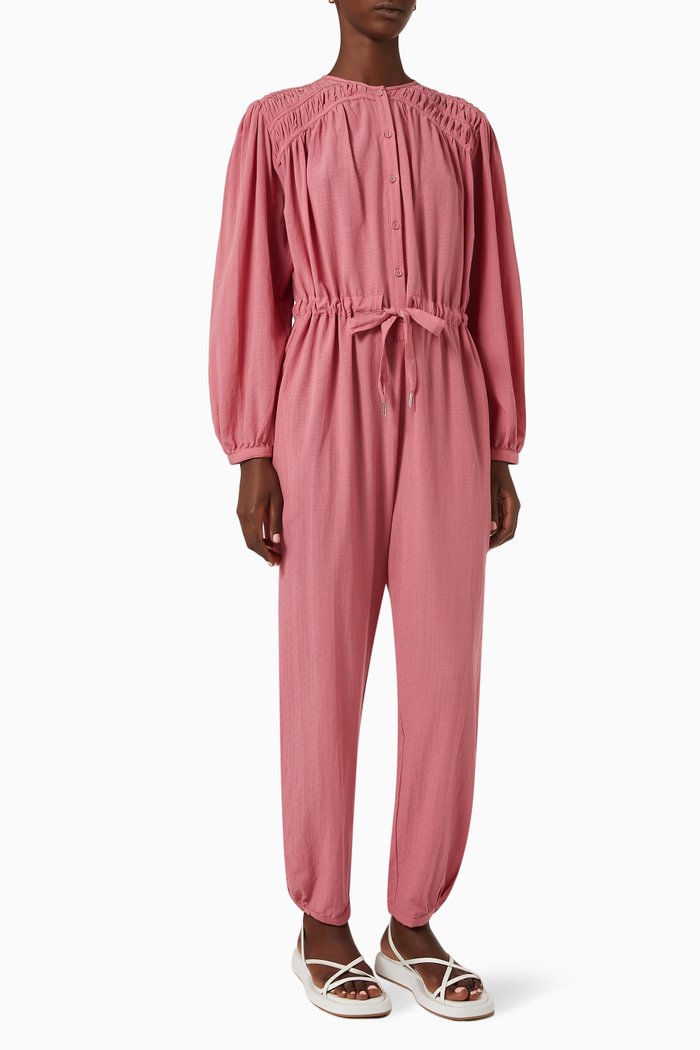 

Daisy Jumpsuit in Cotton Dobby, Pink
