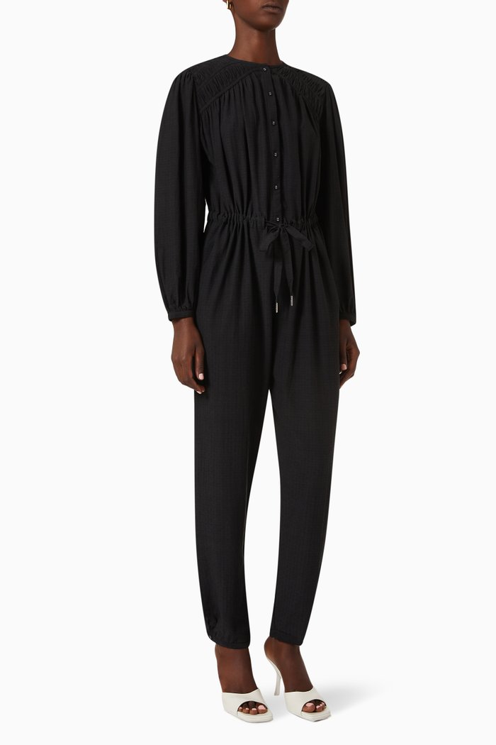 

Daisy Jumpsuit in Cotton Dobby, Black
