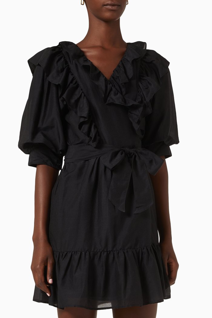 

Maggie Dress in Cotton Dobby, Black