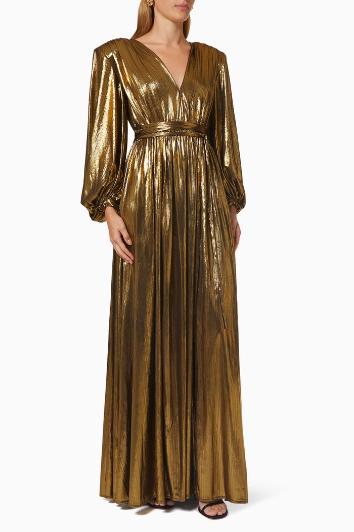 

Zoe Gown in Metallic Lamé, Gold