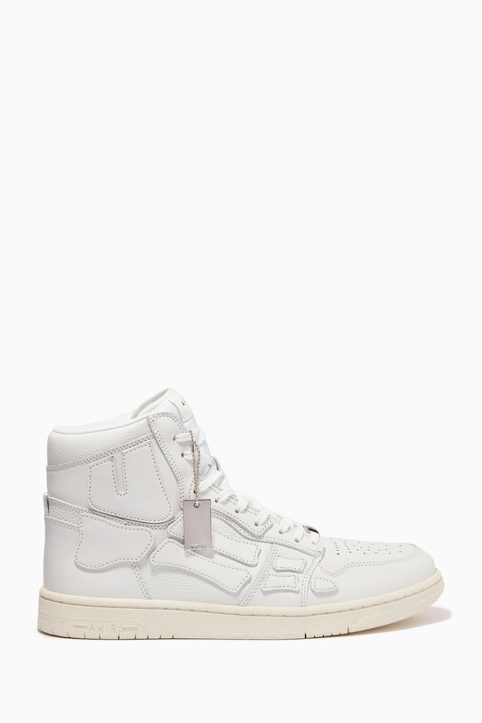 Skel-Top Hi Sneakers in Leather, White