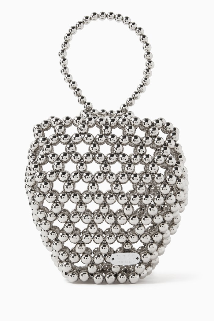 

Mini Arya Top-handle Bag in Brass Beads, Neutral