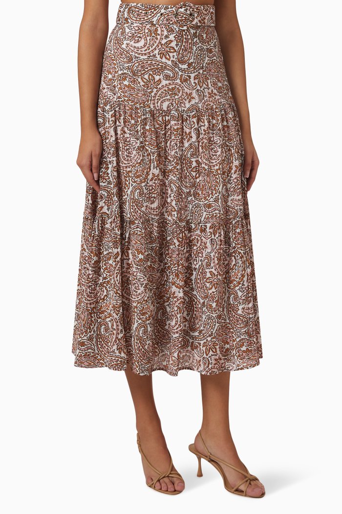 

Jedda Belted Midi Skirt, Purple