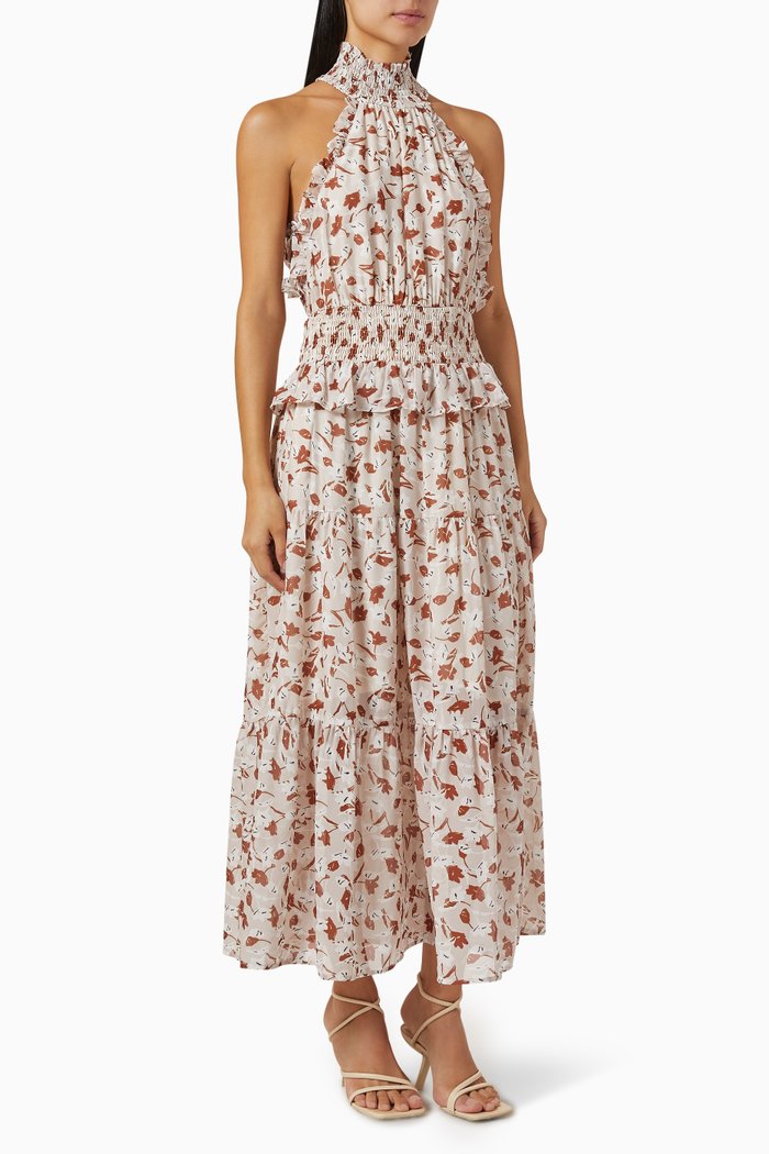 

Elena Midi Dress in Chiffon, Neutral