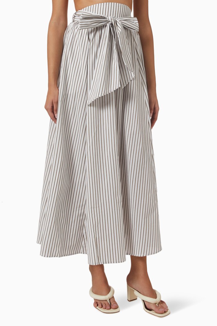 

Cassia Maxi Skirt in Cotton Poplin, Blue