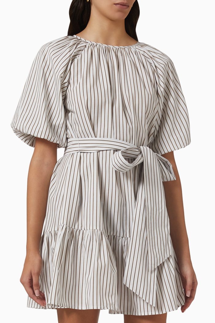 

Cassia Mini Dress in Cotton Poplin, Blue