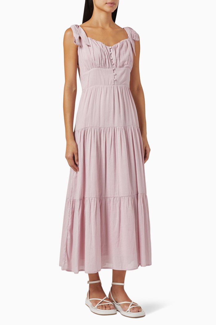 

Odessa Midi Dress in Cotton-viscose Blend, Pink