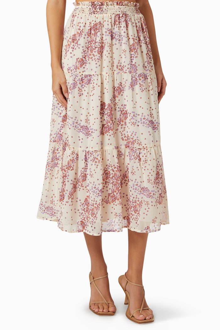 

Tahlia Midi Skirt in Chiffon, Neutral
