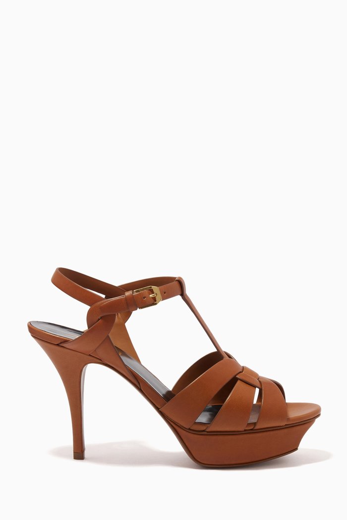 

Tribute 105 Platform Sandals in Smooth Leather, Brown