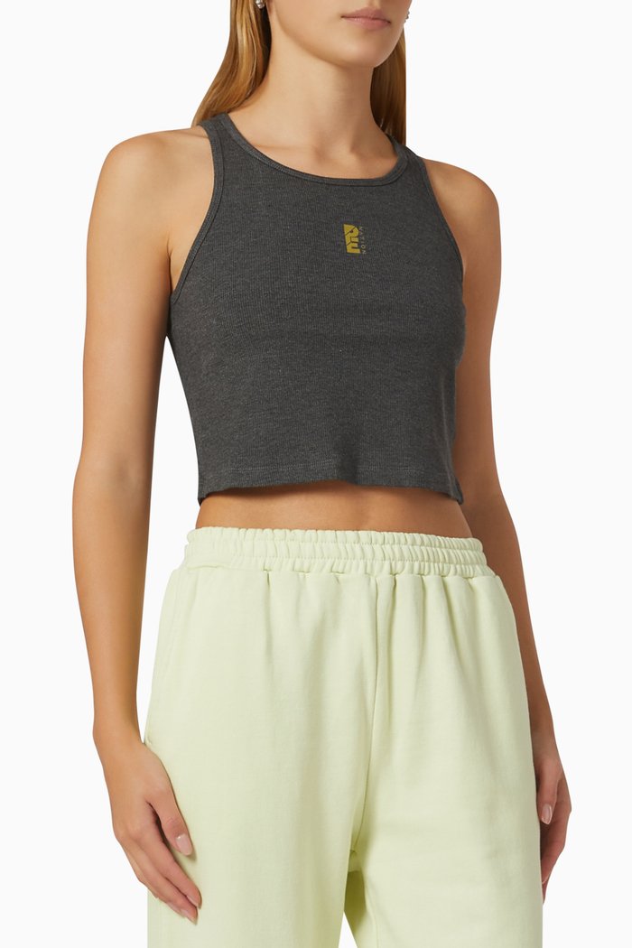 

Backcheck Tank Top in Rayon, Grey