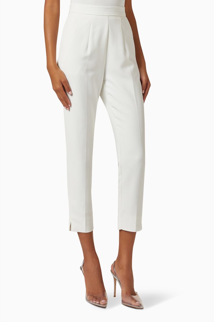 

High Waisted Tapered Pants, White