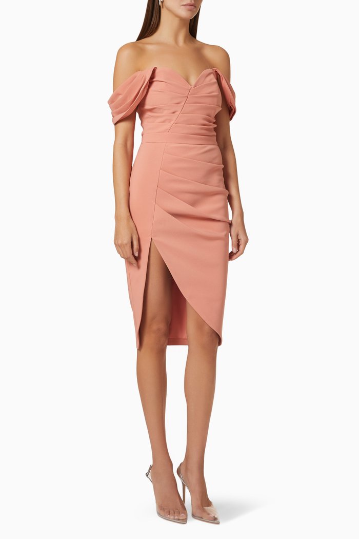

Bardot Midi Dress, Orange