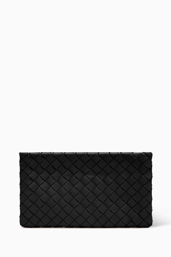 

Small Pouch in Intrecciato leather, Black