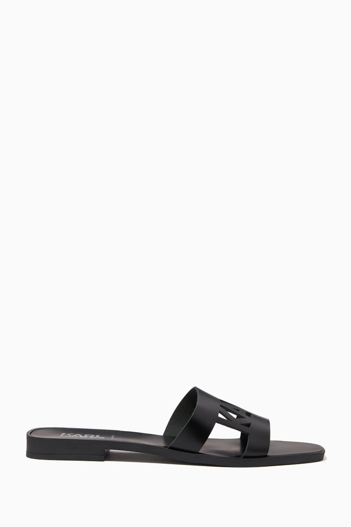 

Skoot li Karl Cut-out Sandals in Leather, Black
