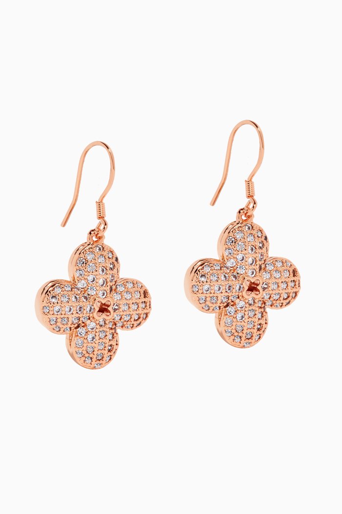 

Clover Flower Earrings in 18kt Rose Gold-plated Sterling Silver