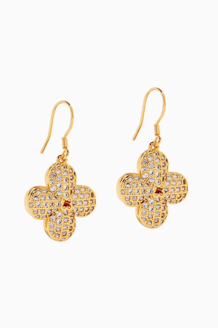 

Clover Flower Earrings in 18kt Gold-plated Sterling Silver