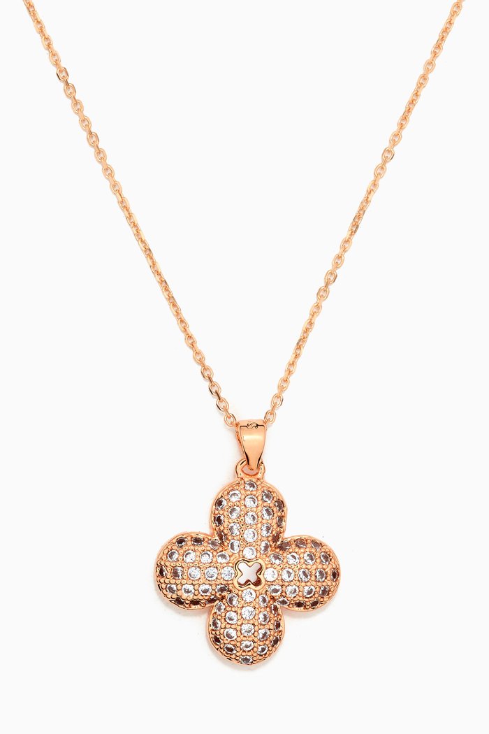 

Clover Flower Pendant Necklace in 18kt Rose Gold-plated Sterling Silver