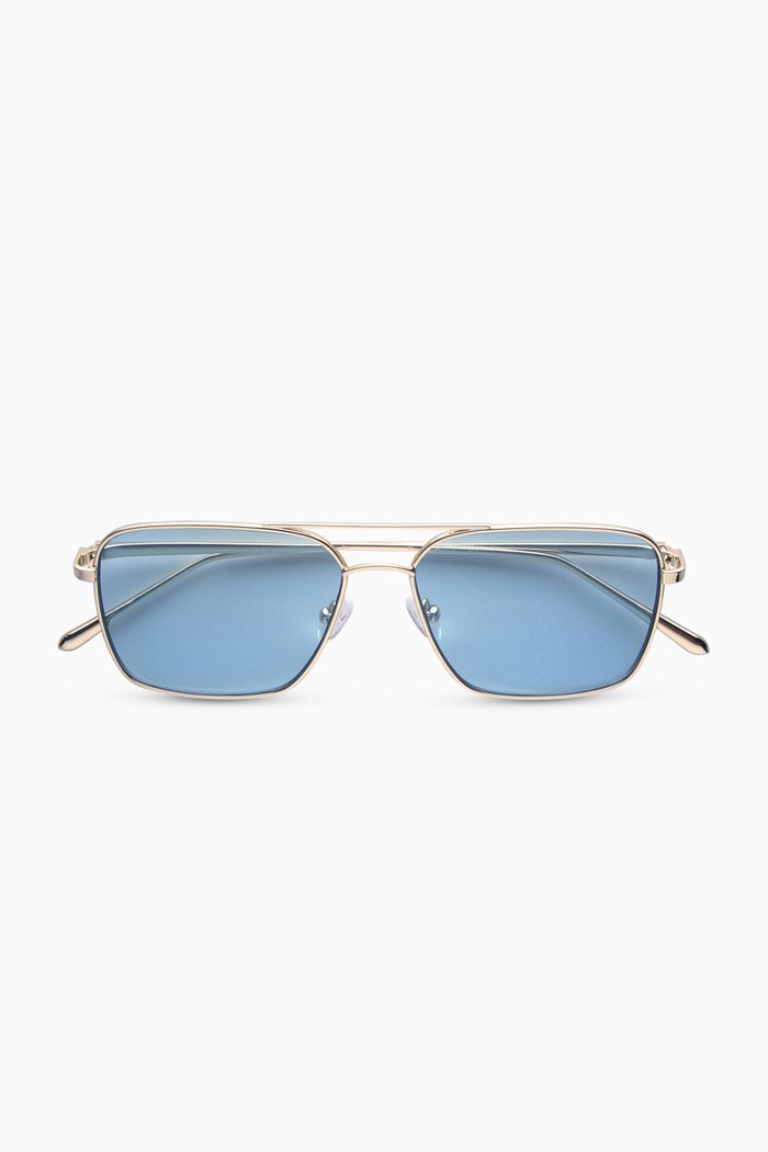 

Serpent Sunglasses in Stainless Steel, Blue