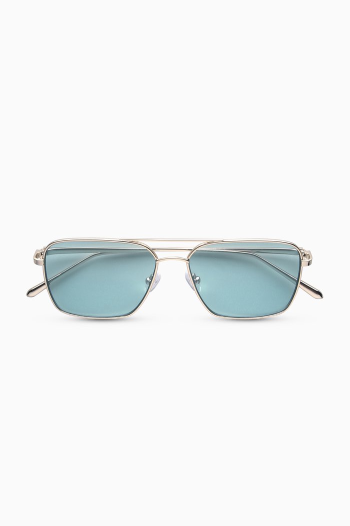 

Serpent Sunglasses in Stainless Steel, Green