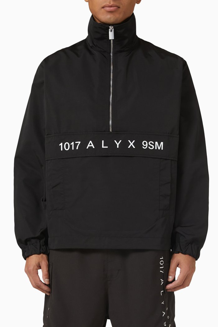 

Logo Windbreaker in Cotton Blend, Black