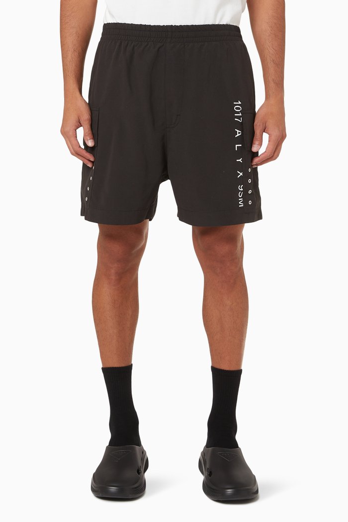 

Logo Print Swim Shorts, Black