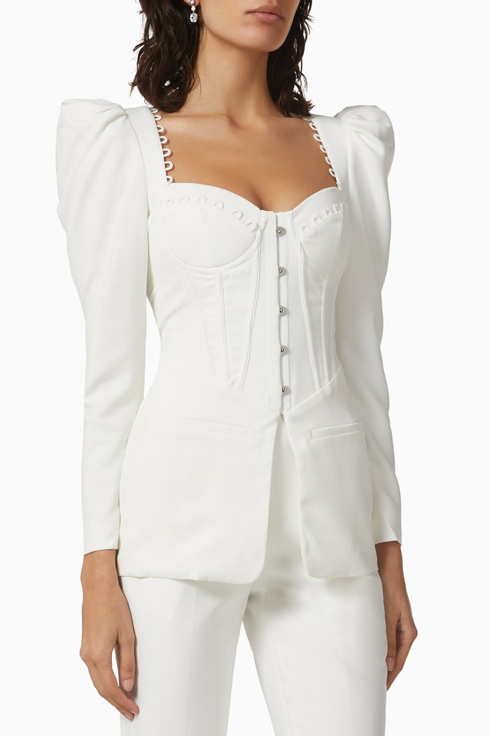 

Rouleau Loop Corset Jacket, White