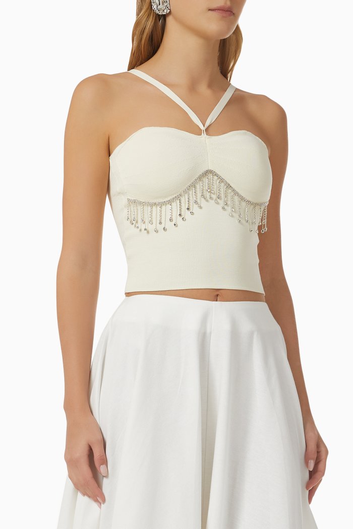 

Crystal Corset Blouse in Viscose, Neutral