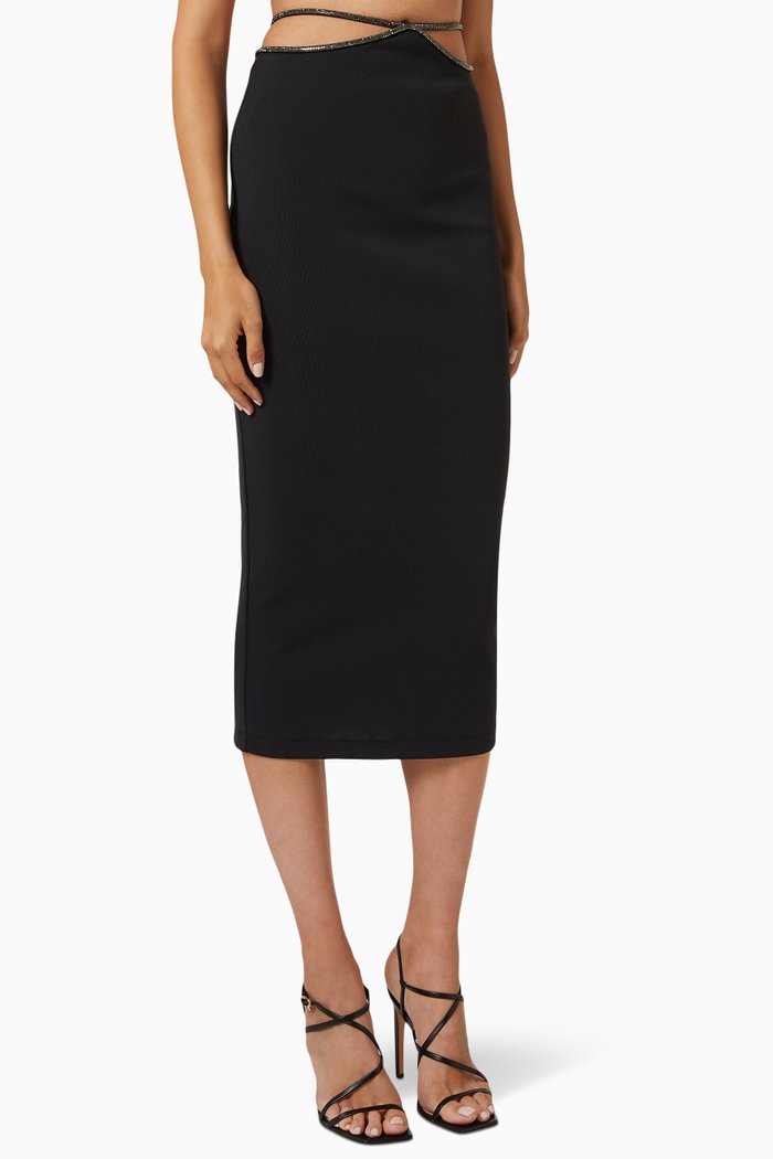 

Crystal Pencil Skirt in Jersey, Black