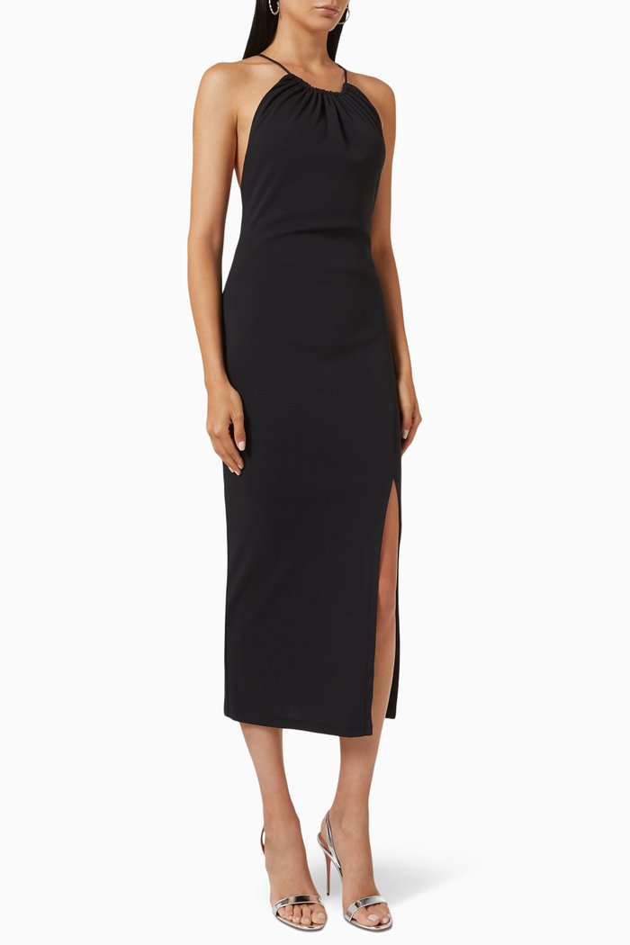

Halter Pencil Dress in Jersey, Black