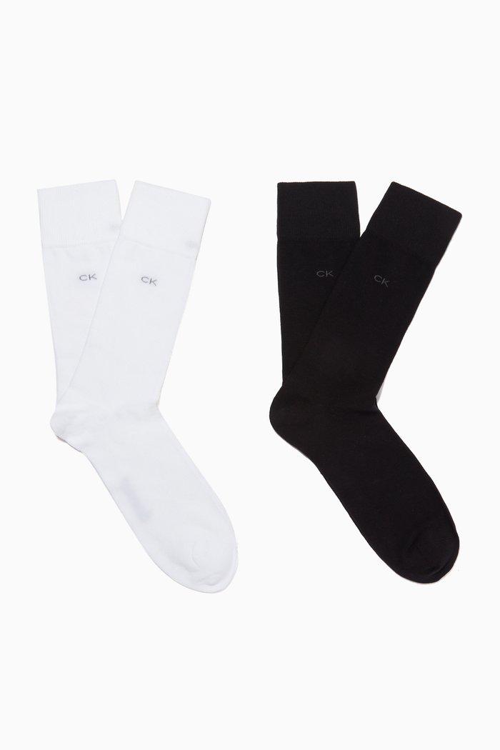 

Classic Crew Socks in Cotton Knit, Set of 2, Neutral