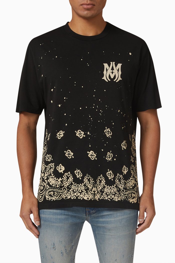 

Bandana Bleach T-shirt in Cotton, Black