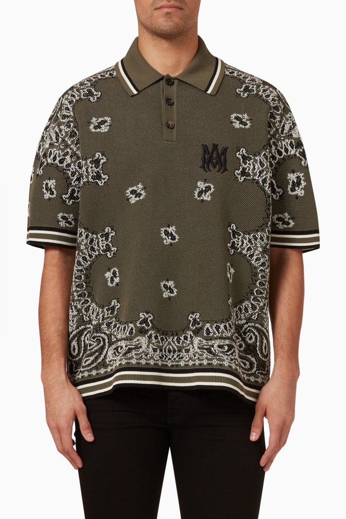 

Bandana Polo in Cotton Cashmere Blend, Green