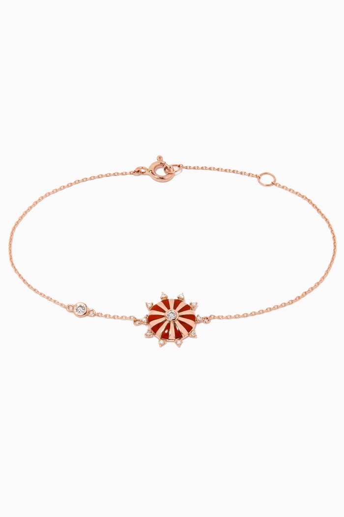 

Mini Mila Sun Diamond Bracelet in 18kt Yellow Gold, Orange