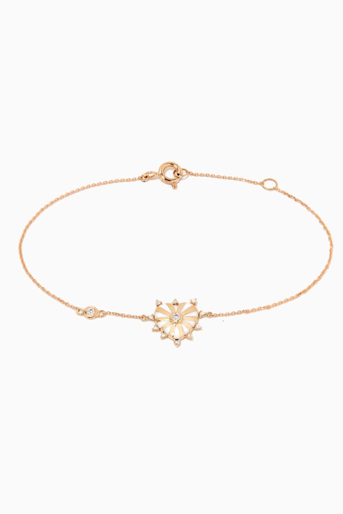 

Mini Mila Heart Diamond Bracelet in 18kt Yellow Gold, White