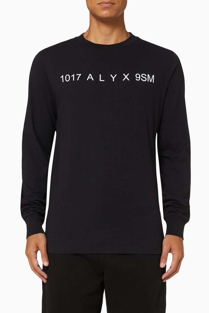 

Logo Long-sleeve T-shirt in Cotton, Black