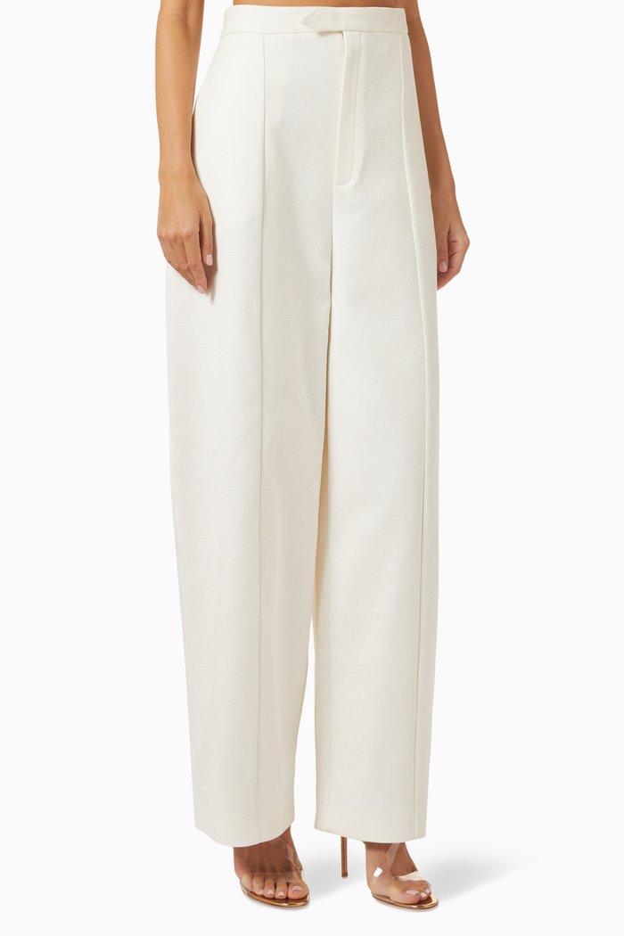 

Tailored-fit Pants in Cotton, Neutral