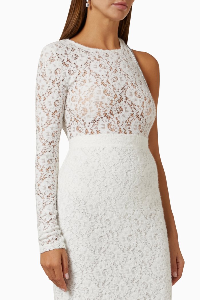 

Crystal open-back Bodysuit in Lace, Neutral