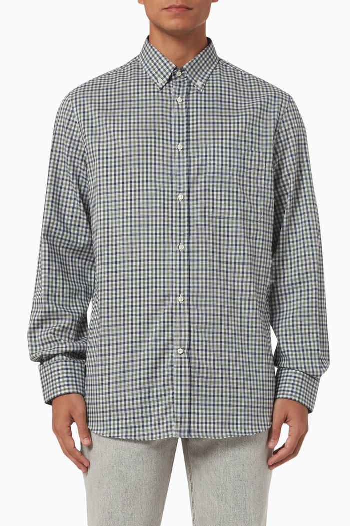 

Two-tone Checked Easy-fit Shirt in Twill, Grey